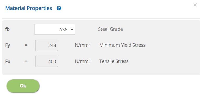 ECCBEAM Material Properties