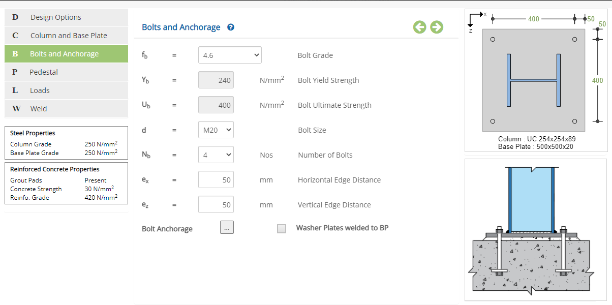 ECBASEPLATE Bolts and Anchorage