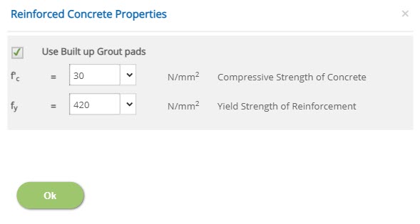 ECBASEPLATE Reinforced Concrete Properties