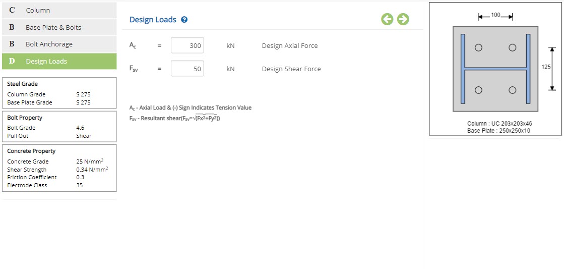 ECBASEPLATE Load Combination