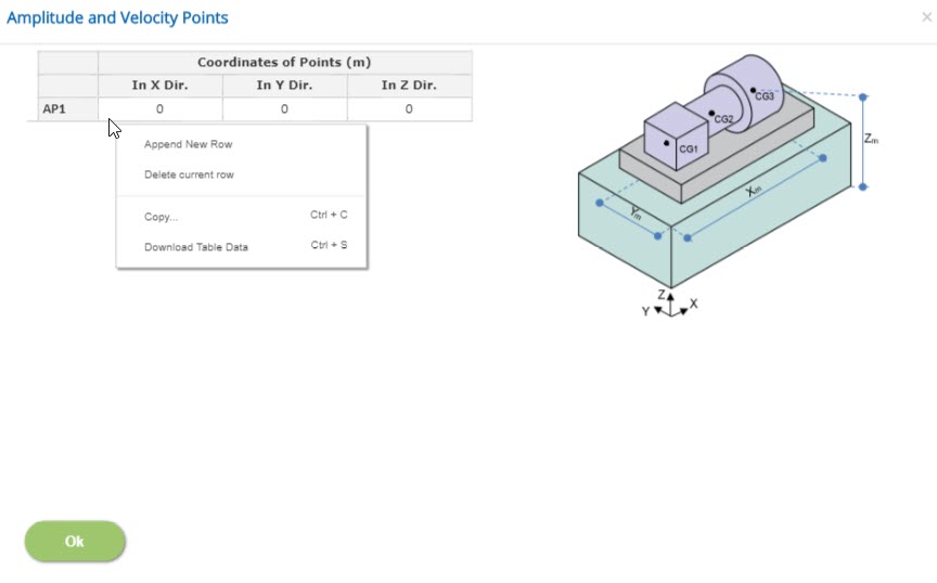 ECDYN Amplitude / Velocity Points