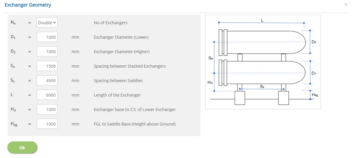 ECHORVES Exchanger / Vessel Geometry