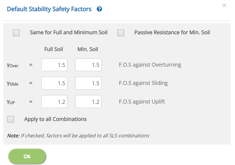 ECMAT Stability Safety Factors