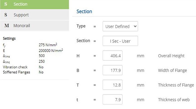 ECMONORAIL Used Defined Section