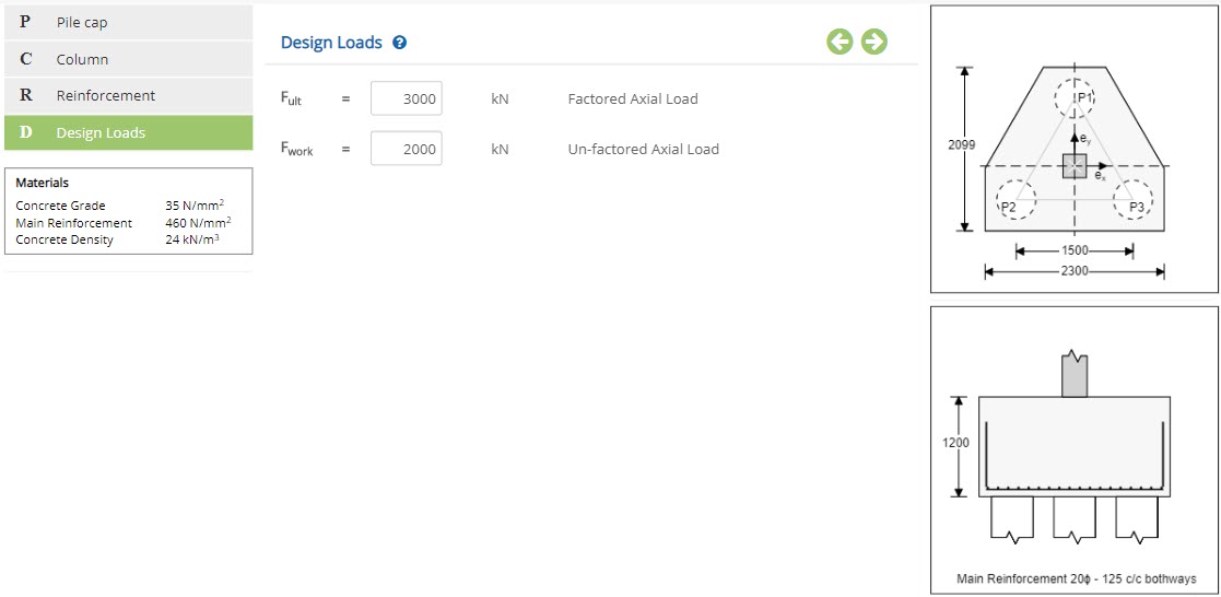 ECTHREEPILE Design Loads