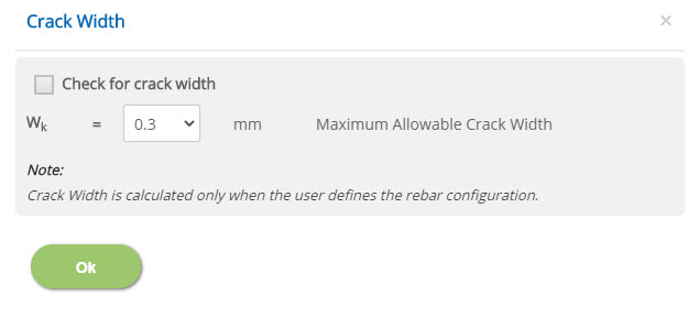 ECBEAM Crack Width