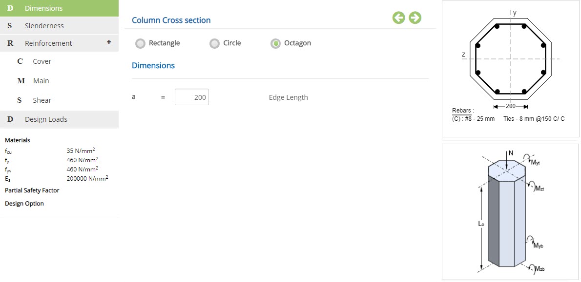 ECCOLUMN Dimensions