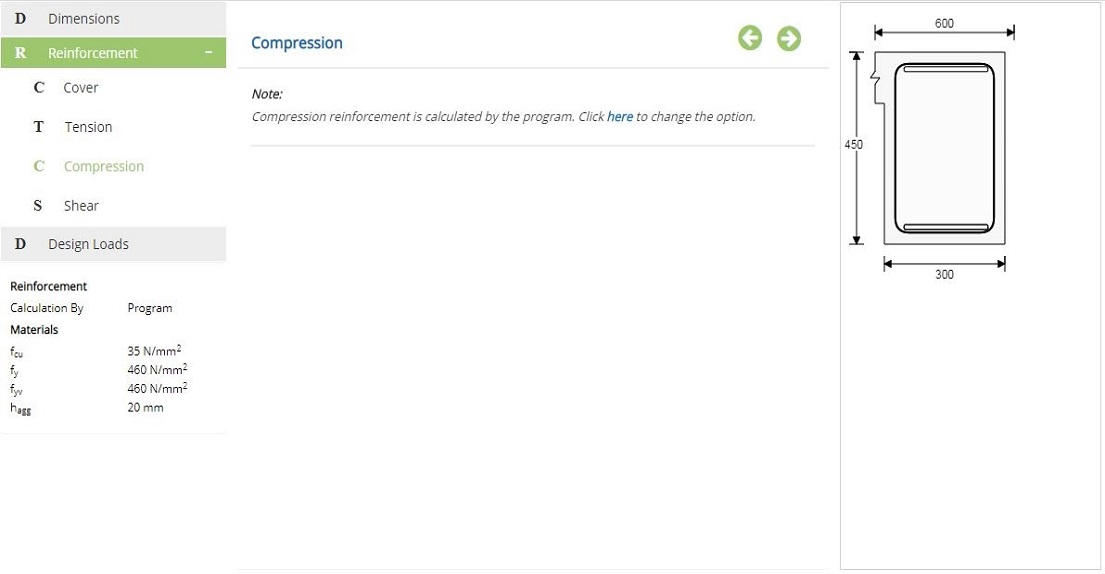 ECFLANGEDBEAM Compression Program Reinforcement