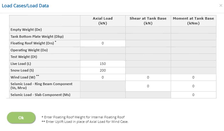 ECTANK User Defined Loads