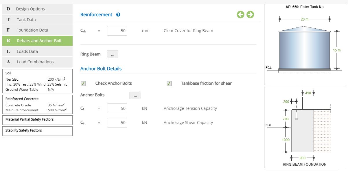 ECTANK Rebars and Anchor Bolt