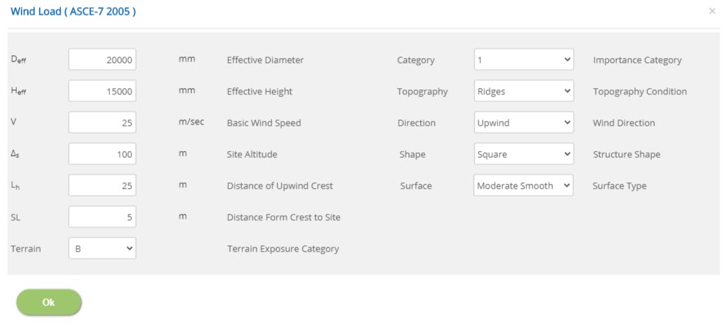 ECTANK Wind Load by Program